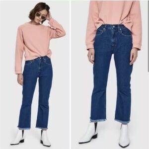 Citizens Of Humanity Jeans Vintage Estella Fray High‎ Rise Ankle Flare Size 25